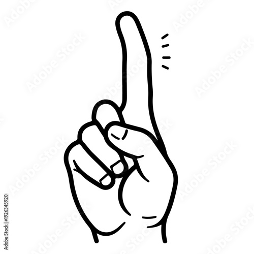 A hand pointing upwards with the index finger