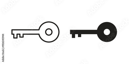 key icons with different styles. Vector logo illustration simple design.