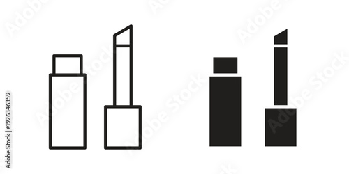 Lip gloss icons with different styles. Vector logo illustration simple design.