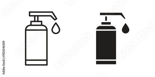 Liquid soap bottle icons with different styles. Vector logo illustration simple design.