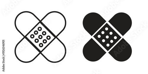 Medical patch icons with different styles. Vector logo illustration simple design.