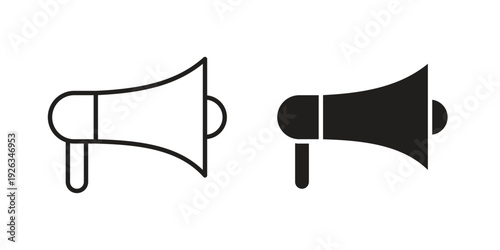 Megaphone icons with different styles. Vector logo illustration simple design.