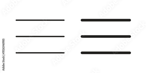 Menu icons with different styles. Vector logo illustration simple design.