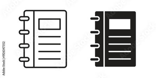 Notebook icons with different styles. Vector logo illustration simple design.