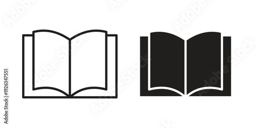 open book icons with different styles. Vector logo illustration simple design.