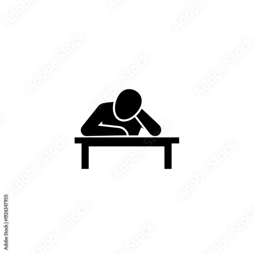 silhouette person sitting at table with head down emotional burnout stress and fatigue concept mental health workplace  