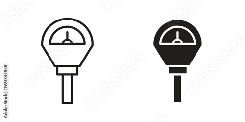 Parking meter icons with different styles. Vector logo illustration simple design.