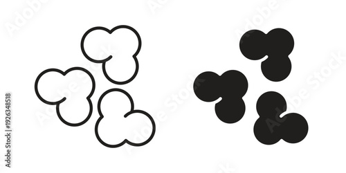 Popcorn icons with different styles. Vector logo illustration simple design.