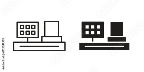 POS system icons with different styles. Vector logo illustration simple design.