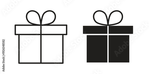 Present box icons with different styles. Vector logo illustration simple design.