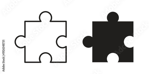 Puzzle icons with different styles. Vector logo illustration simple design.