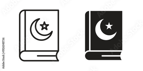Quran book icons with different styles. Vector logo illustration simple design.