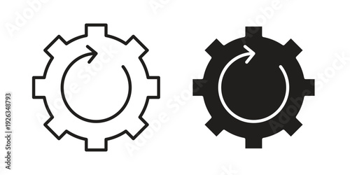Recovery gear icons with different styles. Vector logo illustration simple design.