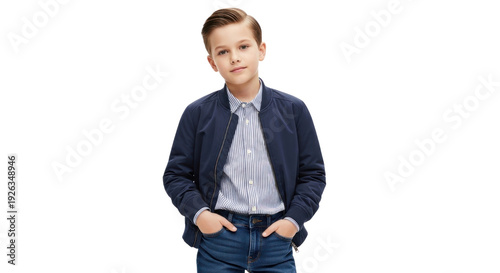 Photo-realistic Studio Portrait of Stylish Young Boy for Youth Fashion  Lifestyle
