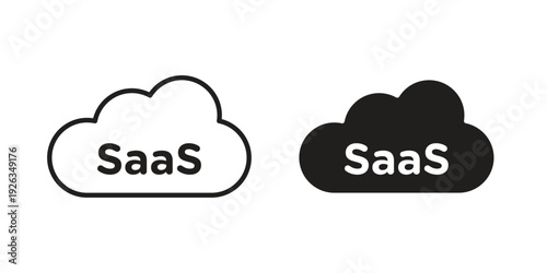 SaaS icons with different styles. Vector logo illustration simple design.