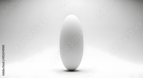 A sleek white oval shaped object on a plain background