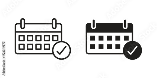 Schedule icons with different styles. Vector logo illustration simple design.