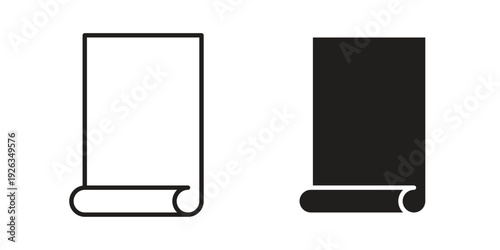 Scroll paper icons with different styles. Vector logo illustration simple design.