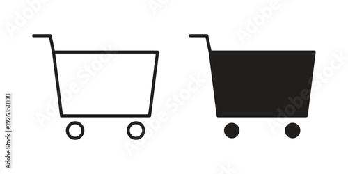 Shopping icons with different styles. Vector logo illustration simple design.