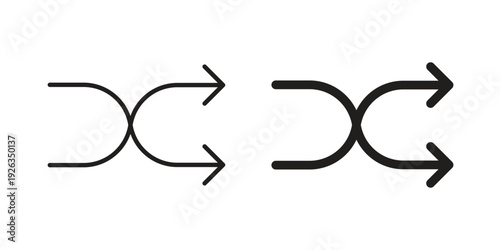 Shuffle arrow icons with different styles. Vector logo illustration simple design.