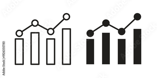 Statistics icons with different styles. Vector logo illustration simple design.