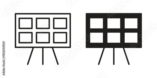 Storyboard icons with different styles. Vector logo illustration simple design.