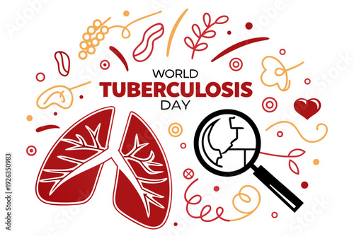 WORLD TUBERCULOSIS DAY vector illustration isolated on white background