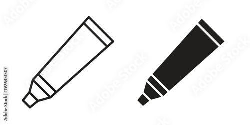 Toothpaste tube icons with different styles. Vector logo illustration simple design.