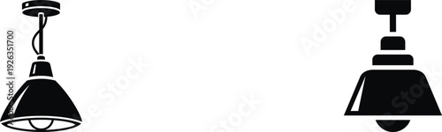 lamp icon set silhouette on white background