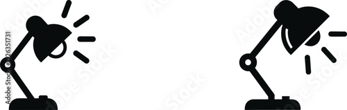 lamp icon set silhouette on white background