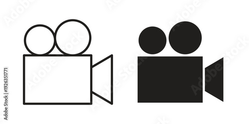 TV camera icons with different styles. Vector logo illustration simple design.