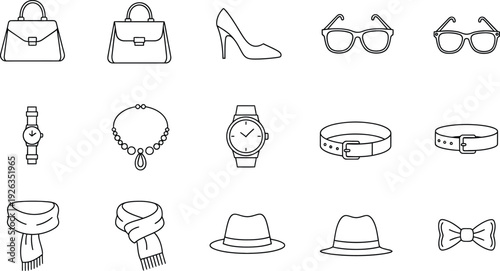 set of fashion accessories
