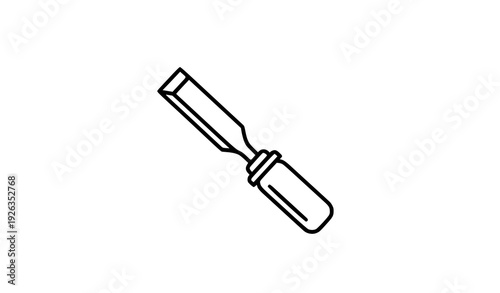 Chisel Line Icon Carpentry Tool Vector