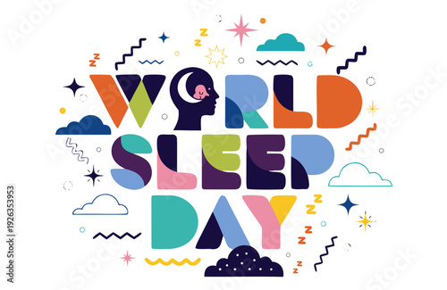 World Sleep Day Vector, Healthy Sleep and Wellness Concept Design