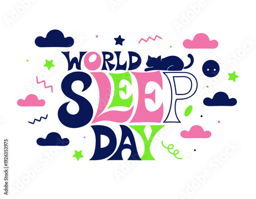 World Sleep Day Vector, Healthy Sleep and Wellness Concept Design