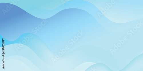 Abstract light blue wavy background with layered fluid shapes and gradient eps10