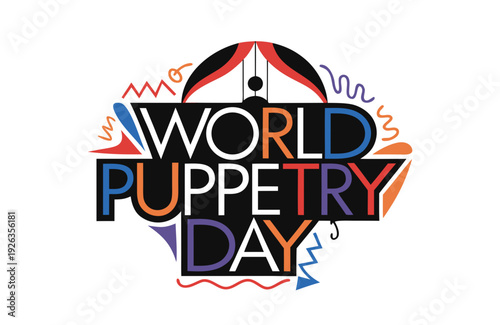Puppetry Art Vector Illustration, World Puppetry Day Graphic