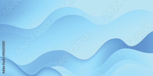Abstract light blue wavy background with layered fluid shapes and gradient eps10