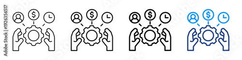 Resource Management Icon Different Style Outline Collection Set.