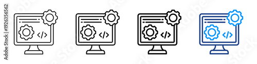 System Optimization Icon Different Style Outline Collection Set.