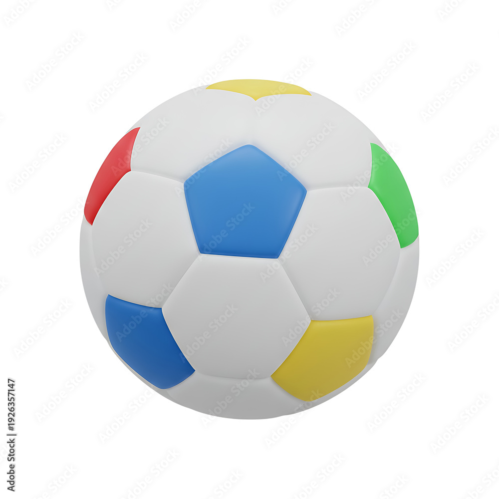 Fototapeta premium 3D Colorful Soccer Ball