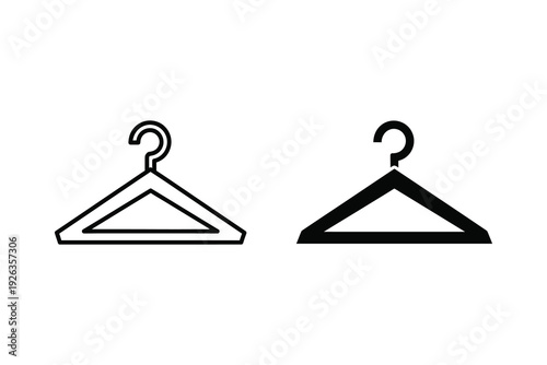 Simple Clothing Hanger Icon for Fashion, Wardrobe, and Apparel Stores