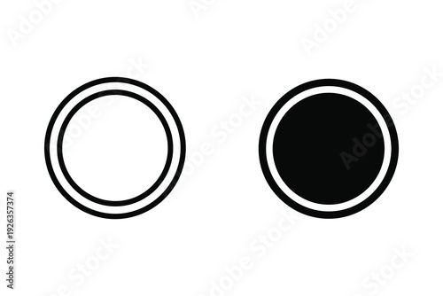 Double Circle Icon - Outline and Solid
