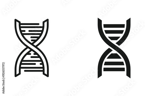 DNA Double Helix Structure Icon - Genetic Code and Biology Symbol