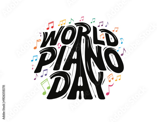 World Piano Day Vector, Musical Instrument and Piano Performance Concept Design