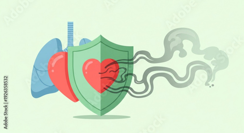 Protected heart and lungs from smoking healthy shield against tobacco smoke pollution