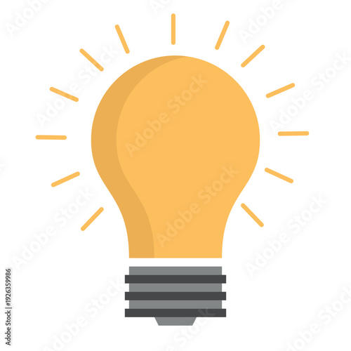Modern light bulb illustration set representing creativity, electricity, failure and success. Minimal flat style isolated on white background for business, technology and education design projects.