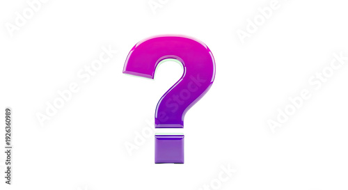 Glossy 3D Question Mark with Pink to Purple Gradient