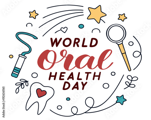 Dental Care Vector Illustration, World Oral Health Day Awareness Graphic