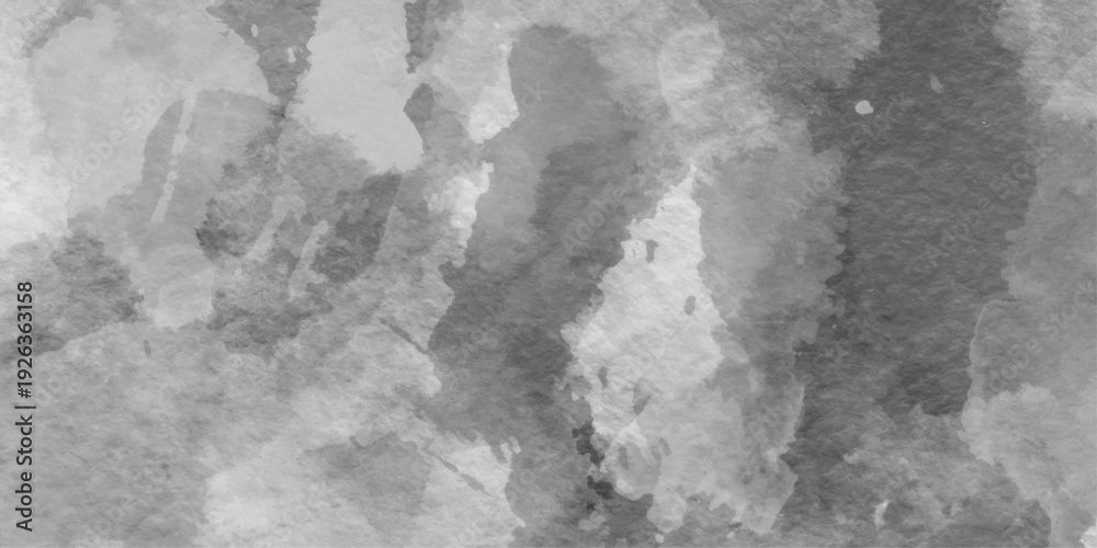 Fototapeta premium Black and white old stained grunge grey shades watercolor, Abstract grunge white or grey watercolor painting background, abstract painted white clouds with dark gray grunge